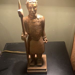 Vintage  Asian warrior lamp